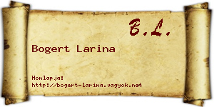 Bogert Larina névjegykártya